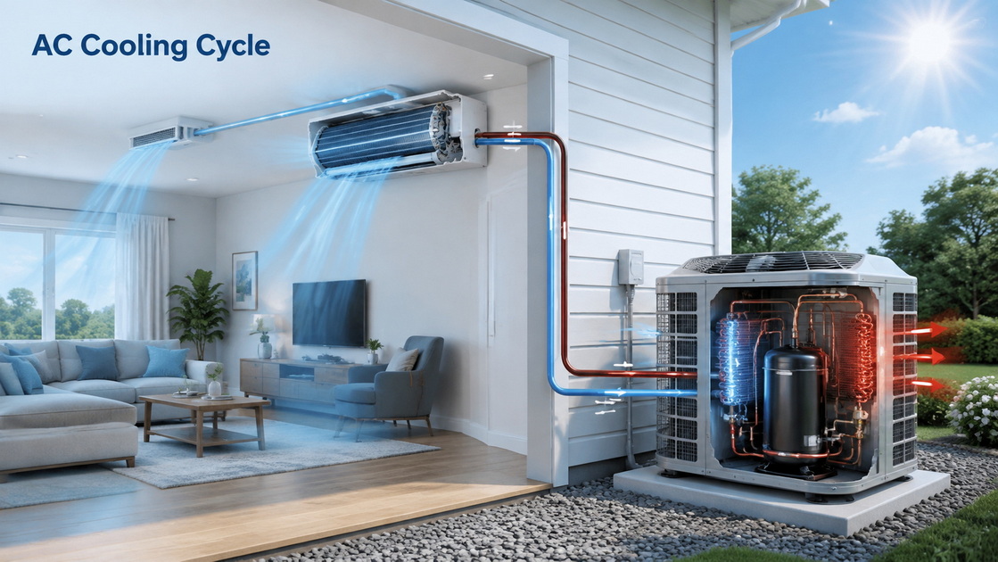 1Ac Cooling Cycle Illustration 1Ac Cooling Cycle Illustration