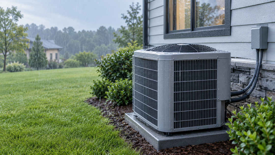 1Air Conditioner Operating In The Rain 1Air Conditioner Operating In The Rain