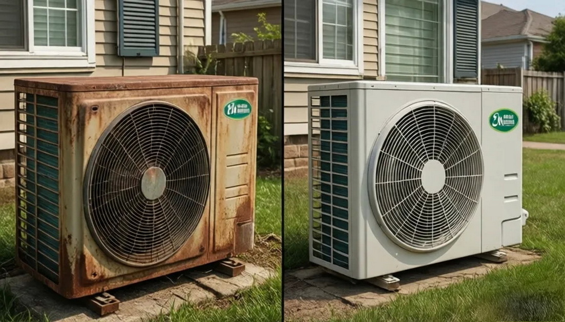 Old Versus New Condenser Unit Old Versus New Condenser Unit
