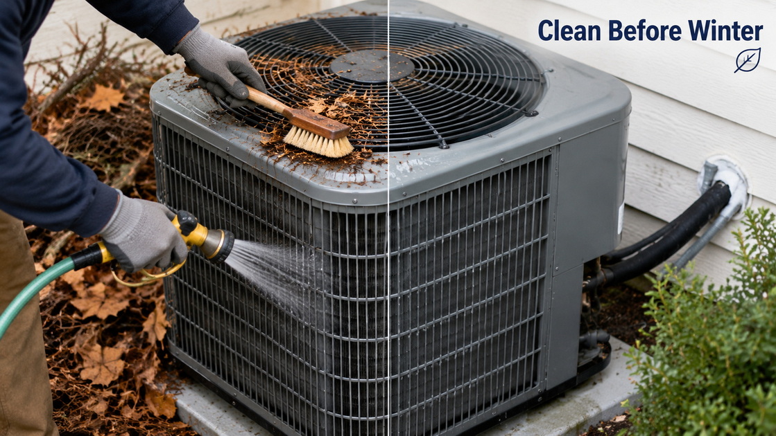 2Cleaning The Outdoor AC Unit 2Nettoyage de l'unité de climatisation extérieure