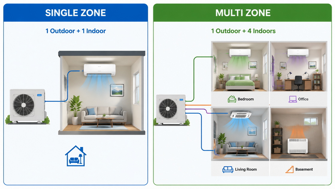 2Single Zone Versus Multi Zone Ductless Systems 2Single Zone Versus Multi Zone Ductless Systems
