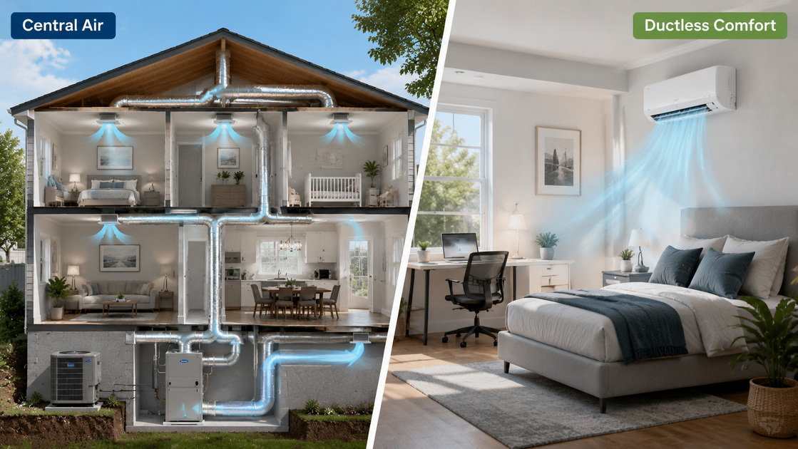 3Central Air And Ductless Mini Split Comparison 3Central Air And Ductless Mini Split Comparison