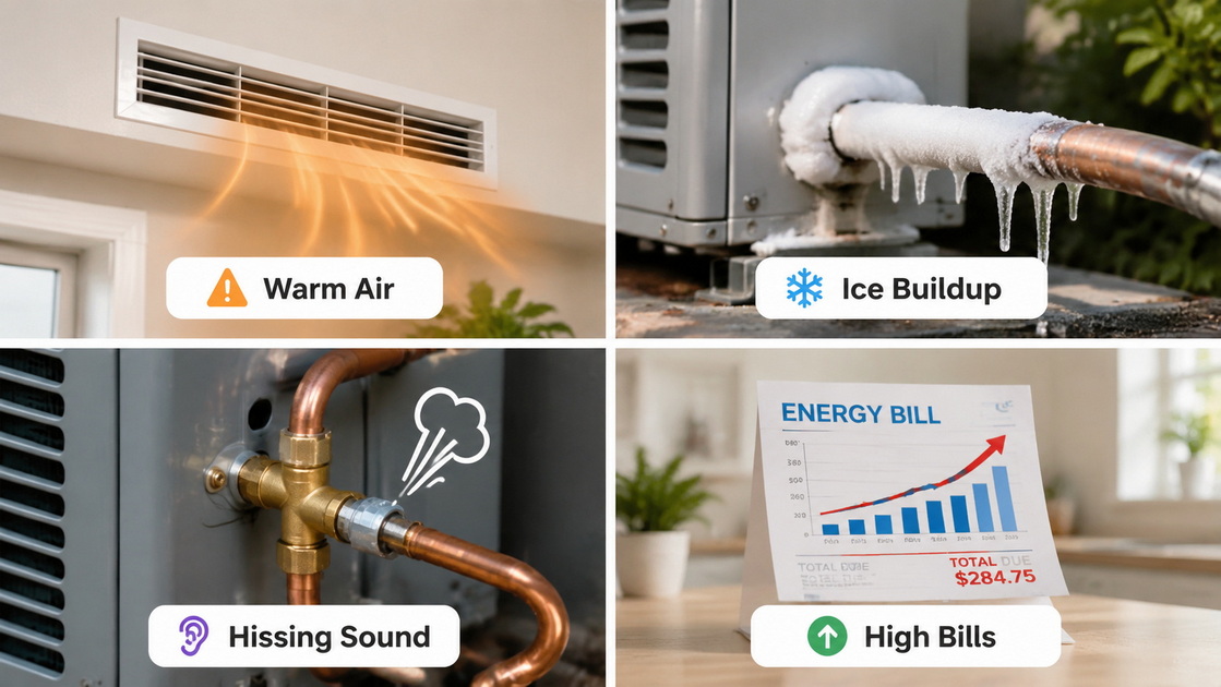 1AC Refrigerant Leak Warning Signs 1AC Refrigerant Leak Warning Signs