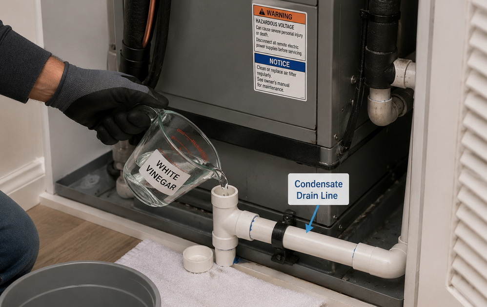 Cleaning AC Condensate Drain Line