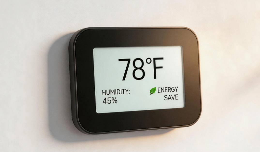 Digital Thermostat Display Showing 78 Degrees