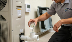 Technician Pouring Vinegar Into Drain Line.jpg