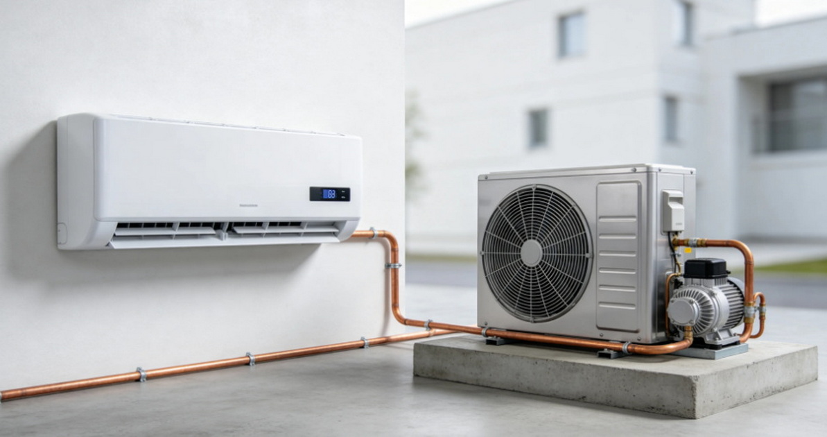 Modern Residential AC System Installation
