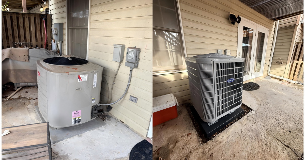 Completed High Efficiency Carrier Air Conditioner System Before & After.jpg