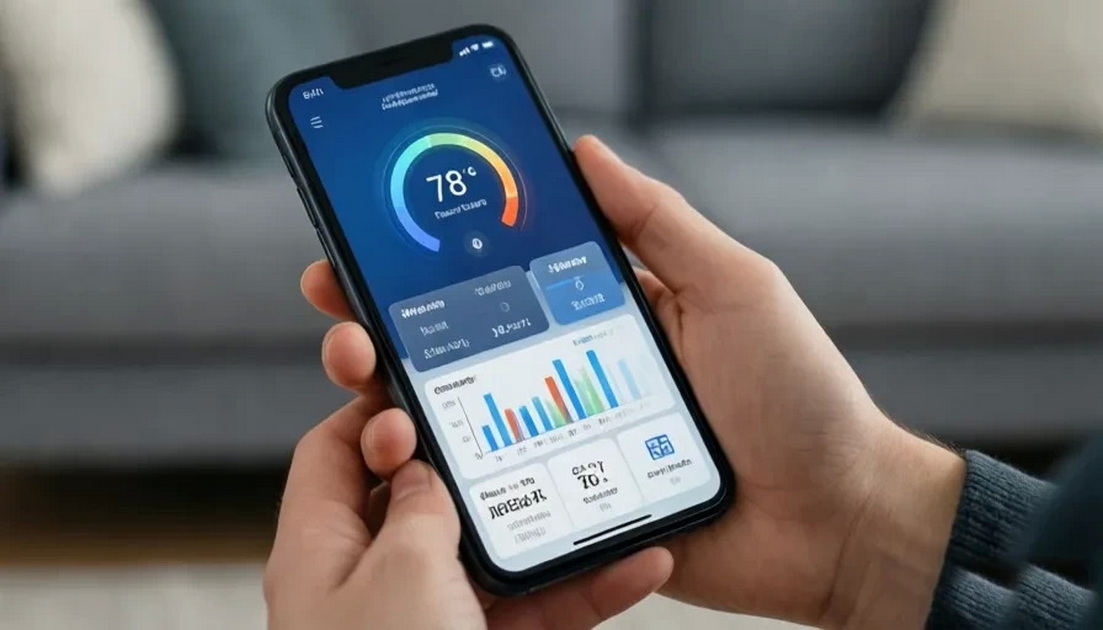 Smart Thermostat App Remote Control Interface