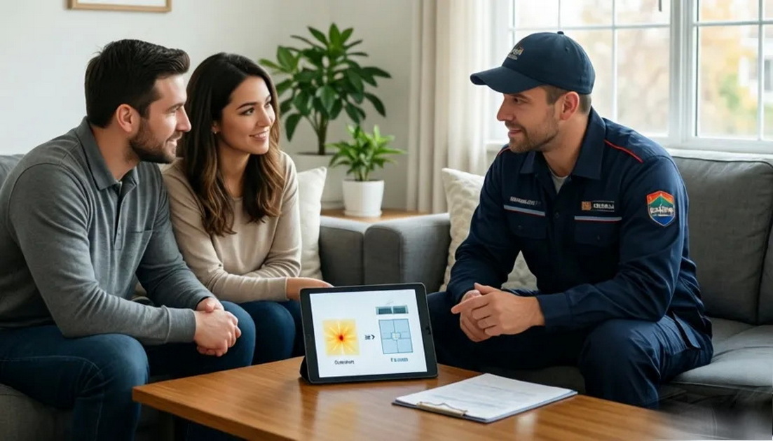 Homeowner Hvac Consultation Scene