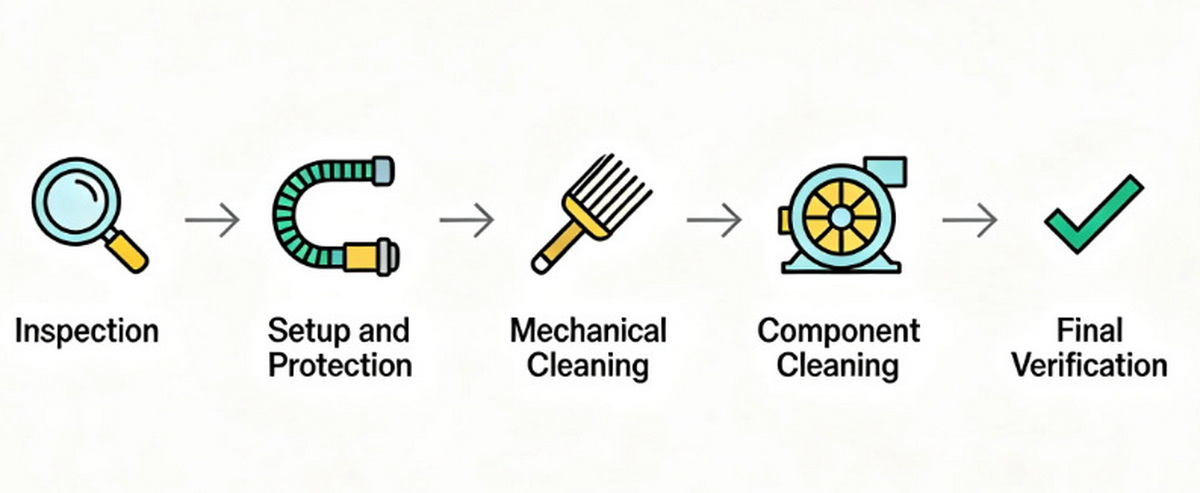 Duct Cleaning Process Steps