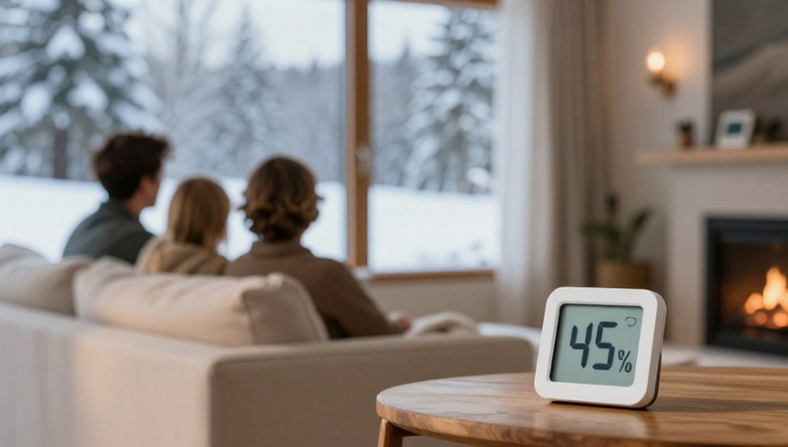 Cozy Winter Living Room Humidity Comfort