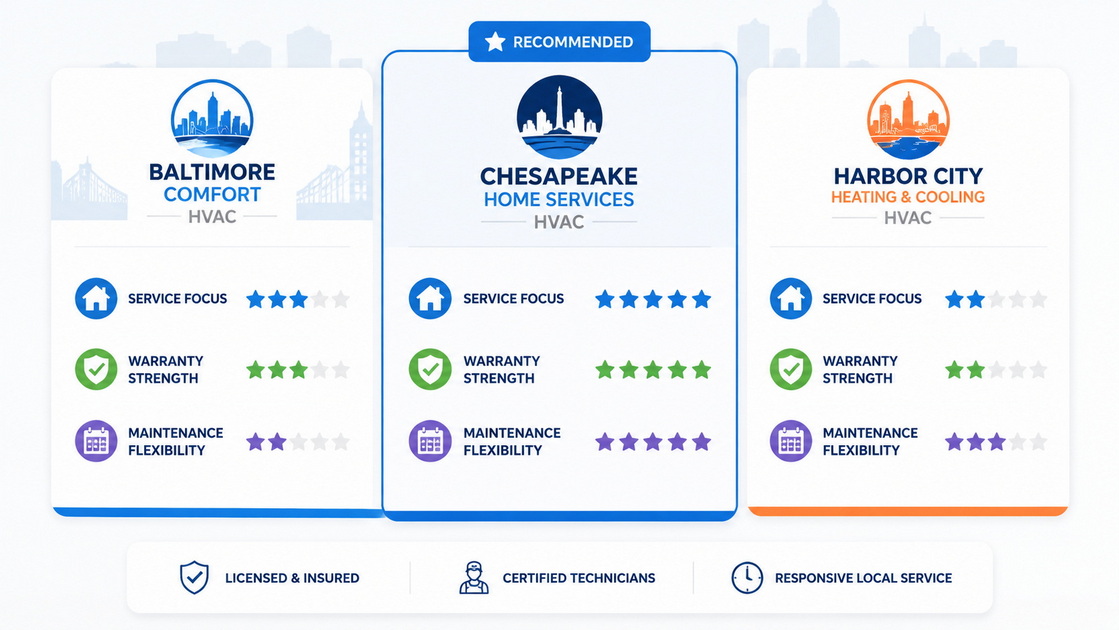 3Baltimore HVAC Service Comparison