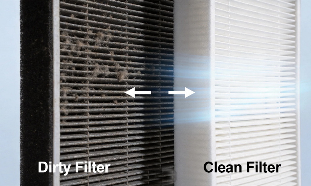 Dirty Versus Clean AC Filter