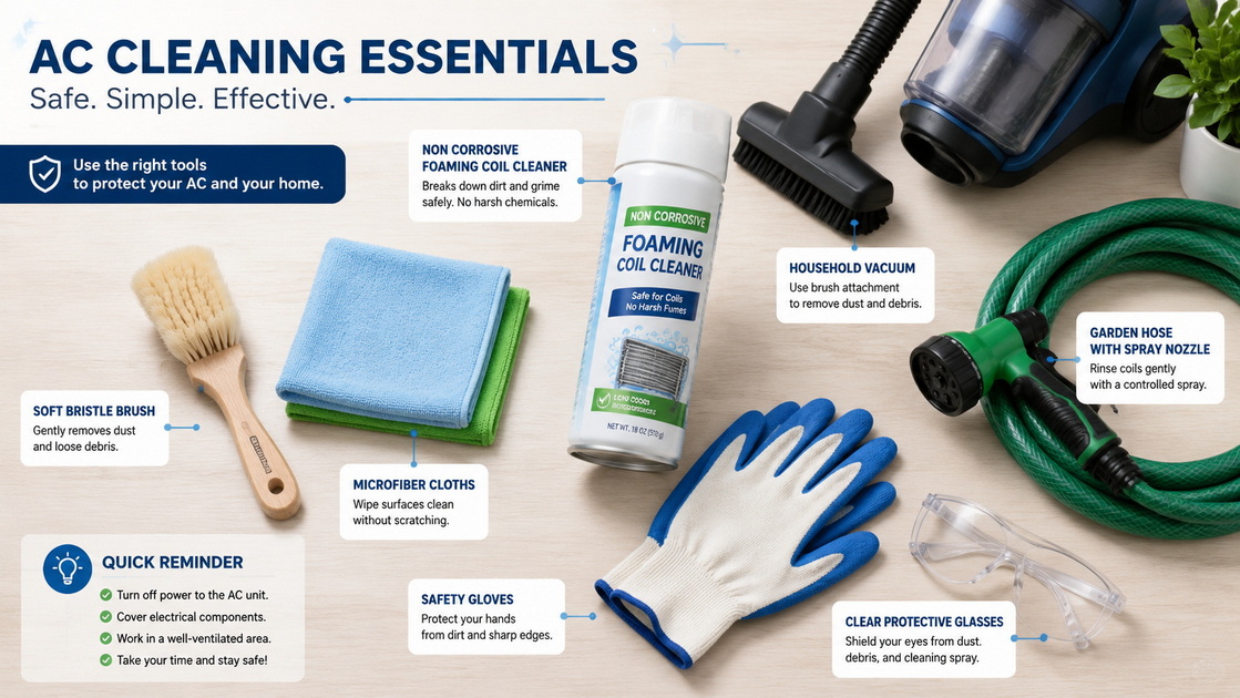 Clean AC Tools And Safety Gear
